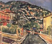 George Leslie Hunter Street in Vence oil on canvas